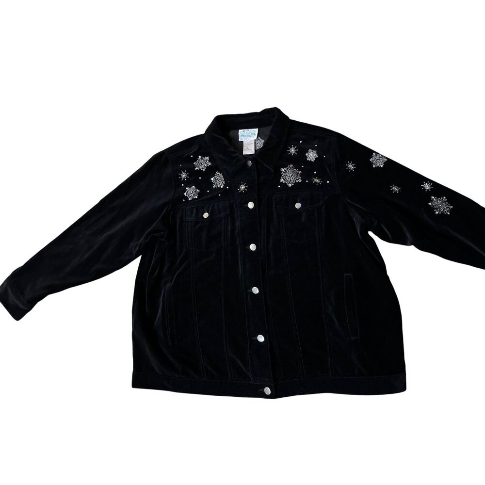The Quacker Factory Christmas Jacket Womens 1X Used Snowman Capture the Magic - Picture 13 of 14